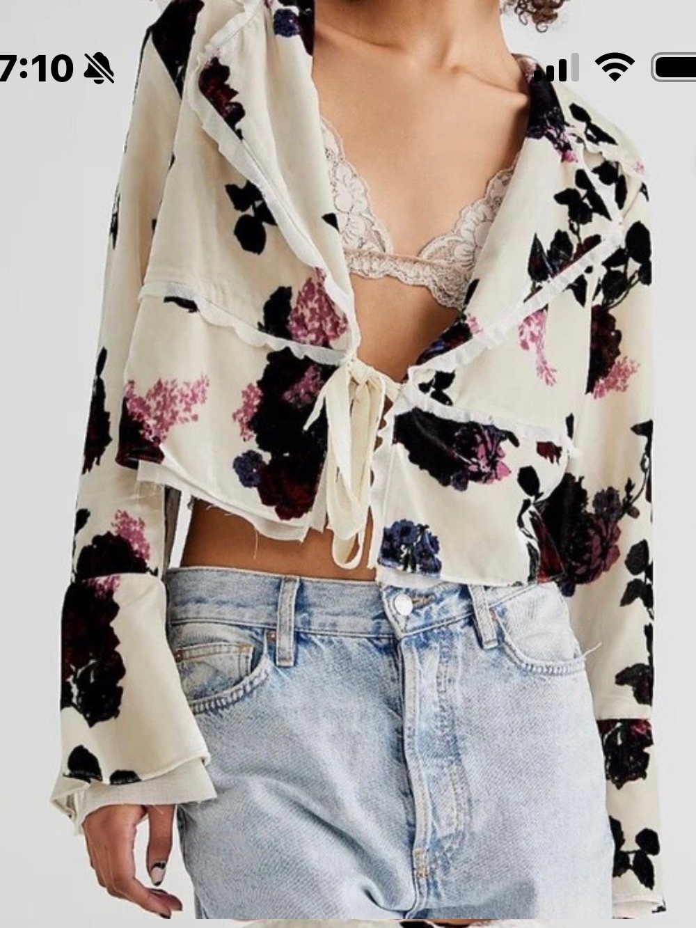 Free People Nicki Velvet Bed Jacket